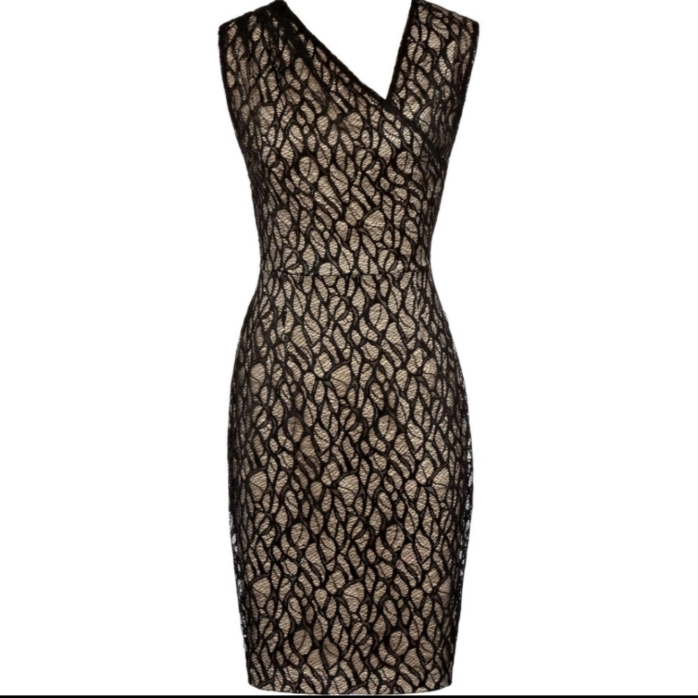 REISS Alma-Lace Black Dress